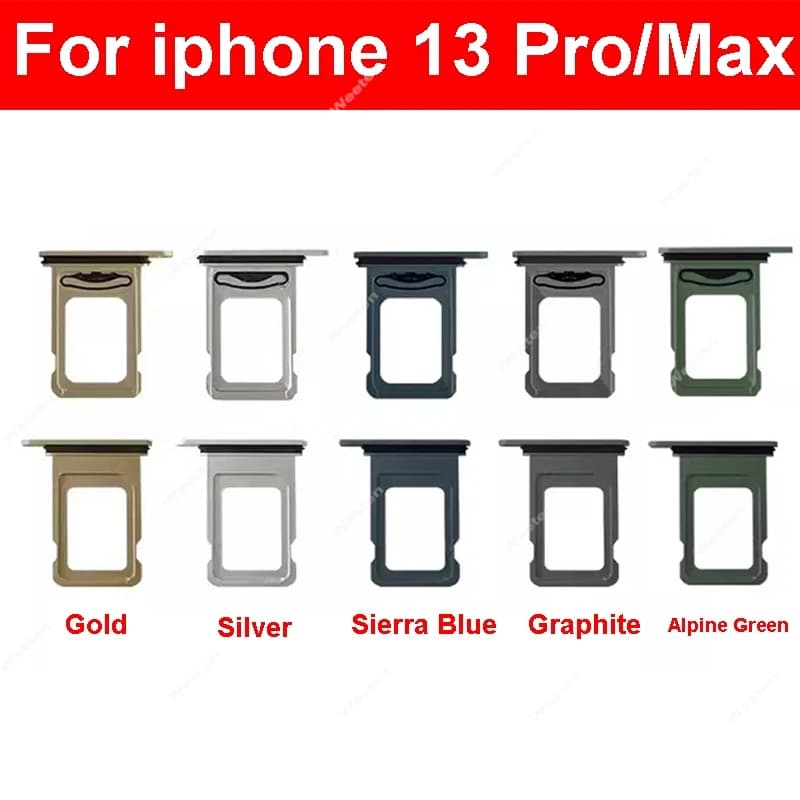 Doppia SIM singola per iPhone 13 Pro 13Pro Max Supporto per vassoio scheda SIM Parti di ricambio per slot per lettore di schede SIM