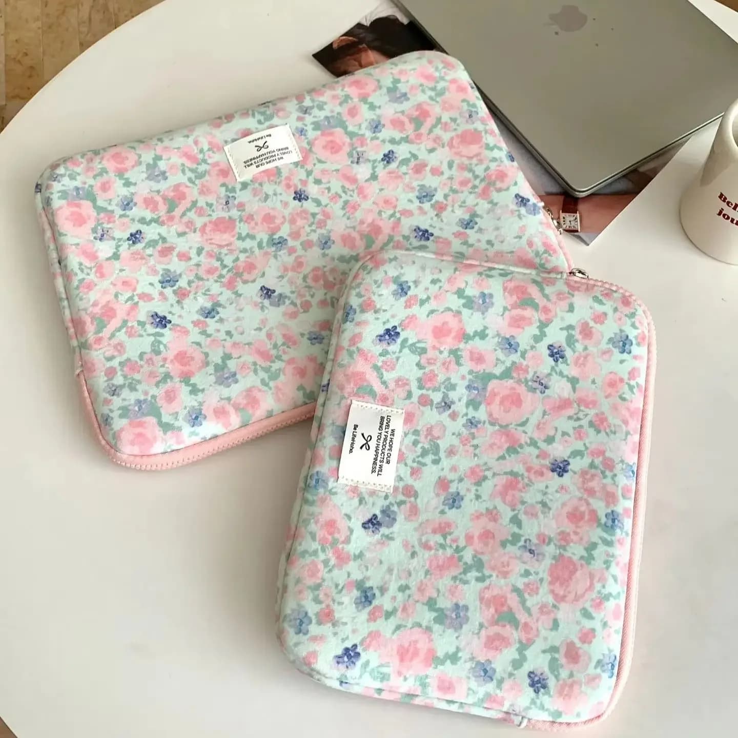 Borsa per laptop per MacBook Air13 Custodia per notebook in velluto da 13-14 pollici Custodia per laptop carina da 15-16 pollici Custodia per tablet da 9-11 pollici Borsa per ragazza