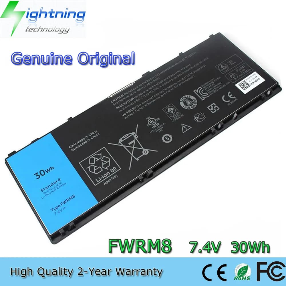 Batteria per notebook originale FWRM8 7.4V 3900mAh per tablet Dell Latitude 10 ST2 CT4V5 KY1TV PPNPH