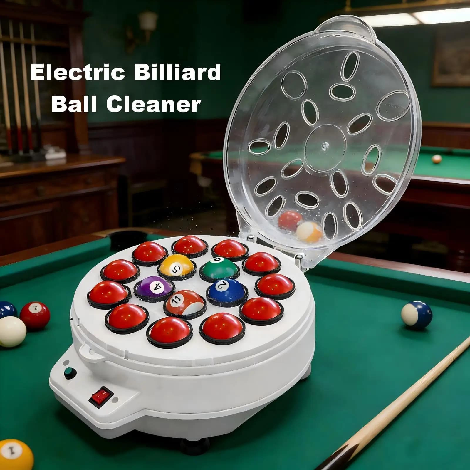 Macchina elettrica per la pulizia automatica di palline da biliardo americano e da ping pong, lucidatrice per palline da biliardo 110V