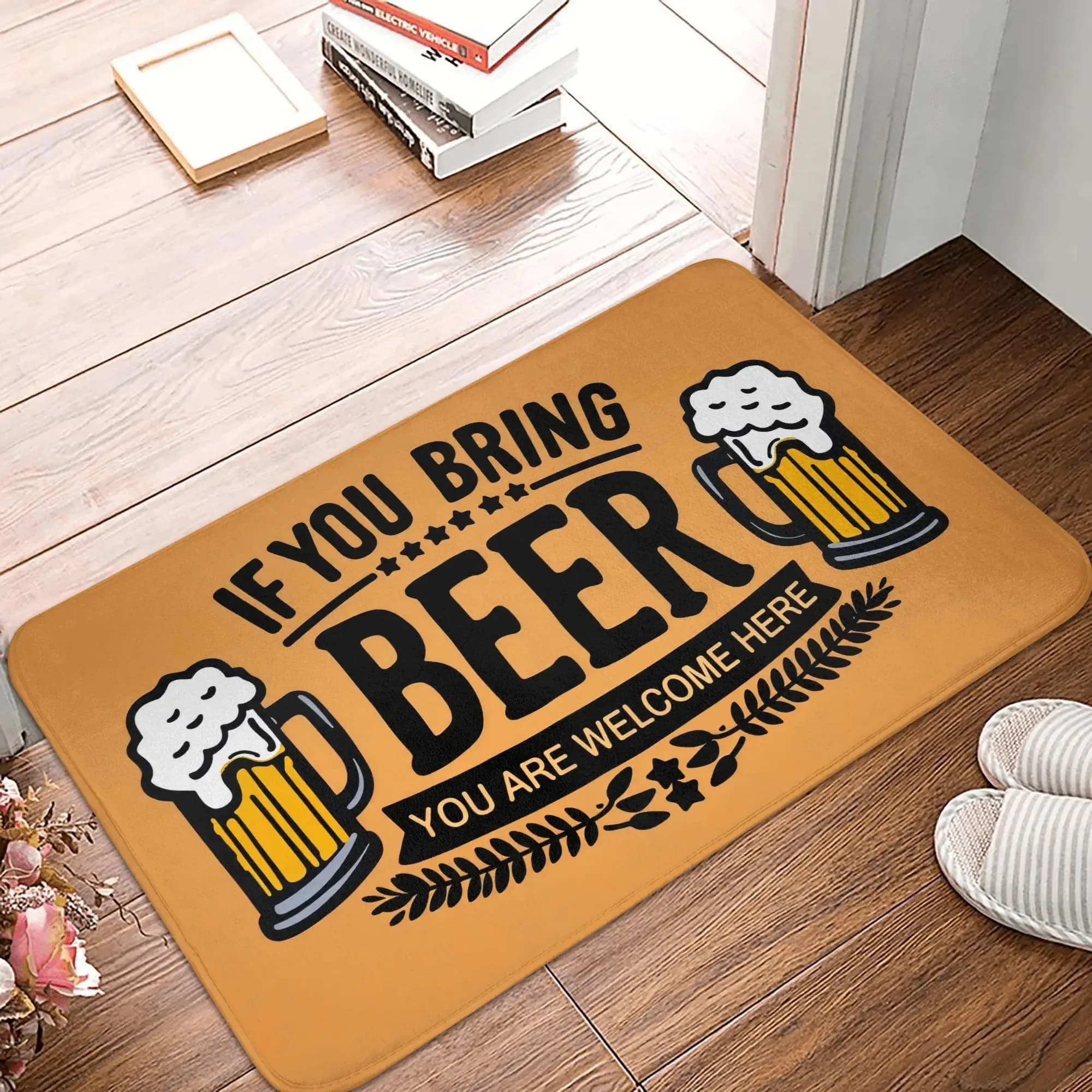 Se porta birra, sei benvenuto qui, zerbino per porta d'ingresso, antiscivolo, per esterni, ad asciugatura rapida, per cucina, balcone, ingresso