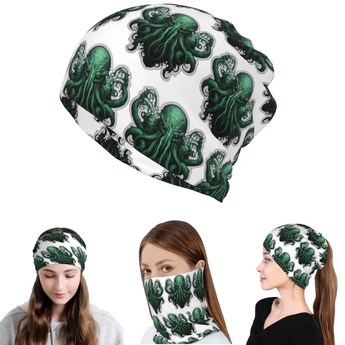 Fantastico H.P. Lovecraft The Call Of Cthulhu Bandana Copricollo Maschera Sciarpa Fascia per capelli multiuso Cappello unisex per adulti Invernale