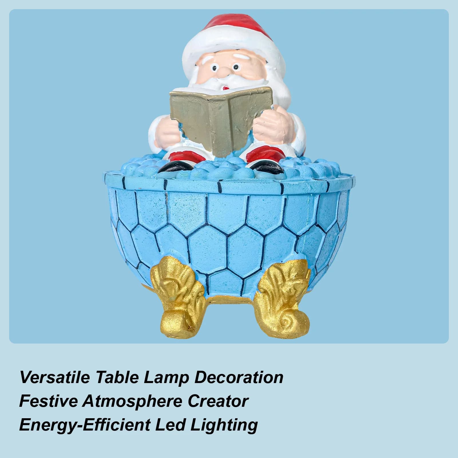 Luci di Babbo Natale Illuminazione ambientale a LED alimentata tramite USB Lampada da scrivania per bagno di bolle di Babbo Natale per tavolo da scrivania interno Camino Camera da letto Soggiorno