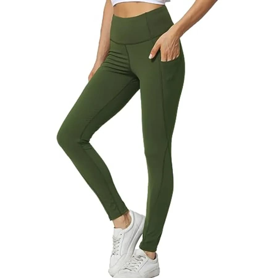 Pantaloni da yoga per donna con tasche, leggings a vita alta, pantaloni sportivi da allenamento, corsa e atletica