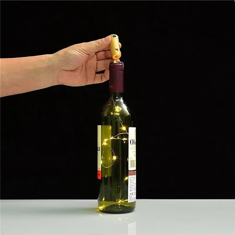 Barra bianca calda LED Bottiglia di vino Luci di sughero Decorazioni natalizie Lampada a LED Bottiglia Lucine Stringa di luci in filo di rame per le vacanze