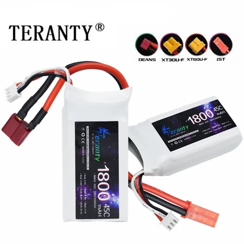 Batteria LiPo 2S 7.4v 1800mAh 45C per droni RC elicottero auto barca pezzi di ricambio con batterie Deans T XT60 JST XT30 2S