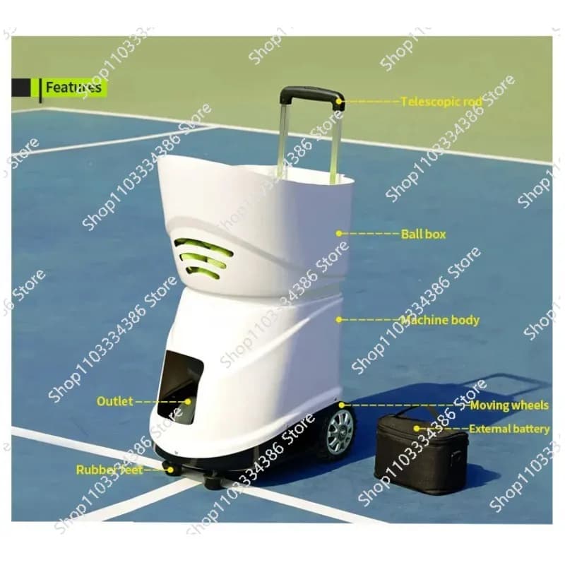 Macchina Lanciapalle da Tennis a Corto Raggio con Sistema di Sigillatura a Pressione per Container e Funzione di Rotazione per Lancio di Palline