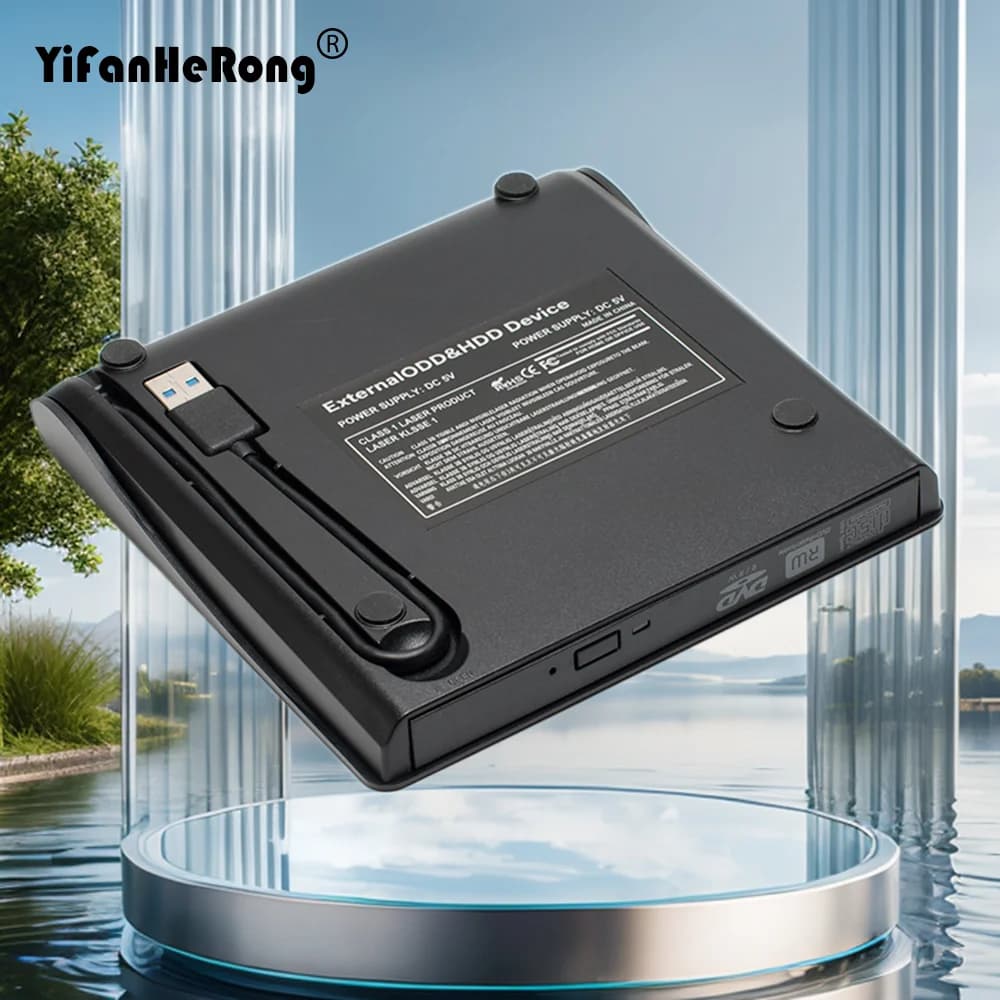 Custodia esterna per DVD sottile USB 3.0 + tipo C da 9,5 mm/12,7 mm Custodia mobile esterna da USB a SSD Caddy per notebook portatile