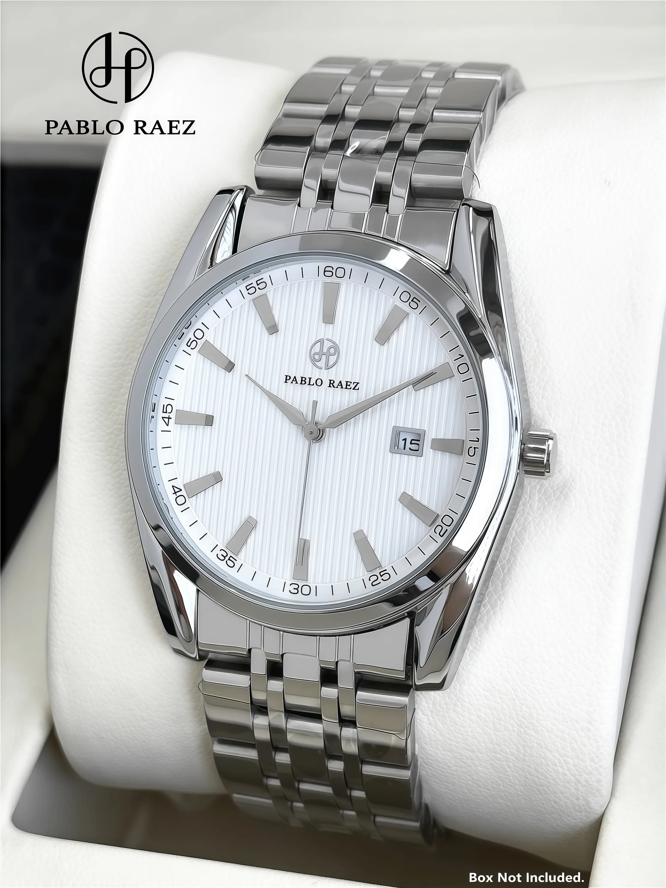 Men's Watch PABLO RAEZ, Real Photo, Brand Top of Range, Original, Sporty, Quartz, Fully Steel, Waterproof, with Calendar, Male Dust Clock, Relogio + Box