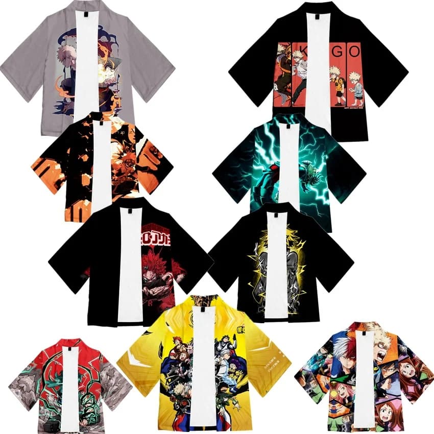 Hero Academia Costume Cosplay Midoriya Izuku Haori Abiti Halloween Anime giapponesi Kimono Stampa 3D Top Deku Comic Con Giacca