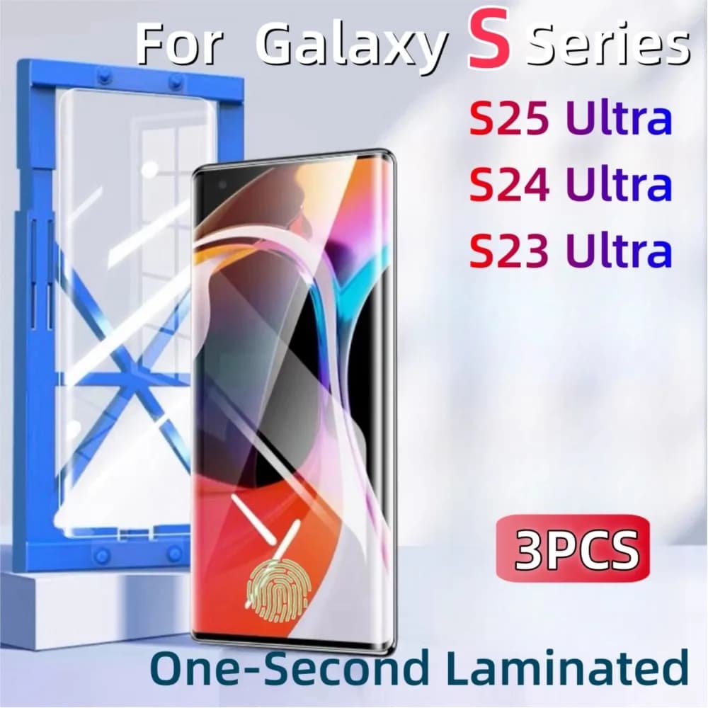 3 pezzi per Samsung Galaxy S25 S24 S23 Ultra S22 S21 S20 S10 S9 PLUS Nota 20 10 9 8 protezione schermo con kit, non in vetro temperato