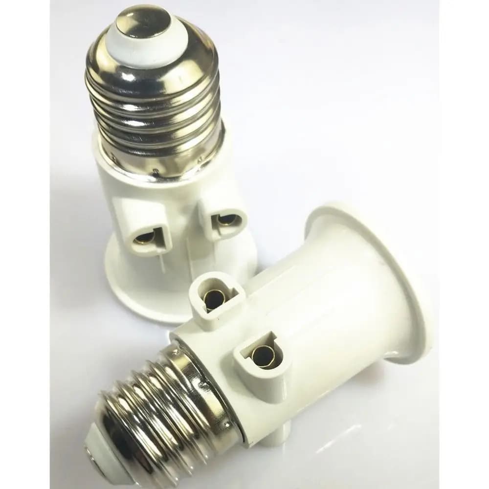 Adattatore per Lampadina LED E27 EU in ABS, Connettore Bianco per Lampada, Accessori per Conversione Lampadina E27