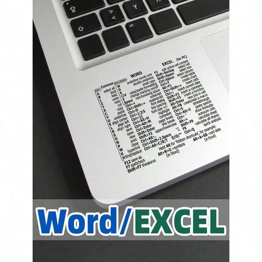 Adesivo con tasti di scelta rapida per Windows/WORD (1 o 2 pezzi), da applicare e rimuovere senza tagliare, ideale per la decorazione quotidiana del laptop.