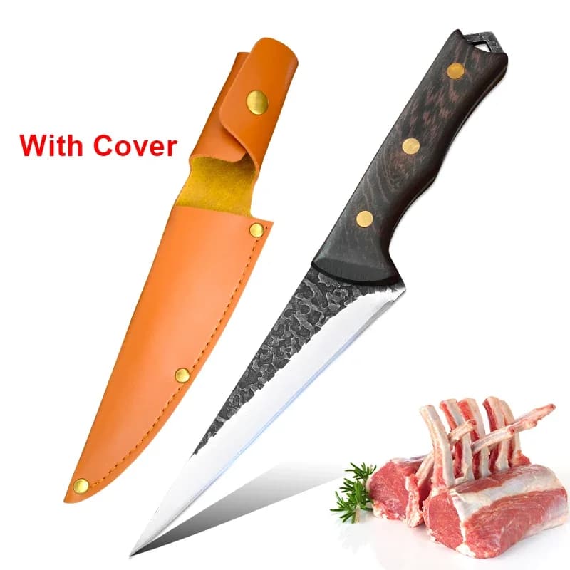 Fish fillet knife Mannaia to chop meat Vegetable knife to boneless Stainless steel wooden handle Kitchen knives Cooking tool for chef