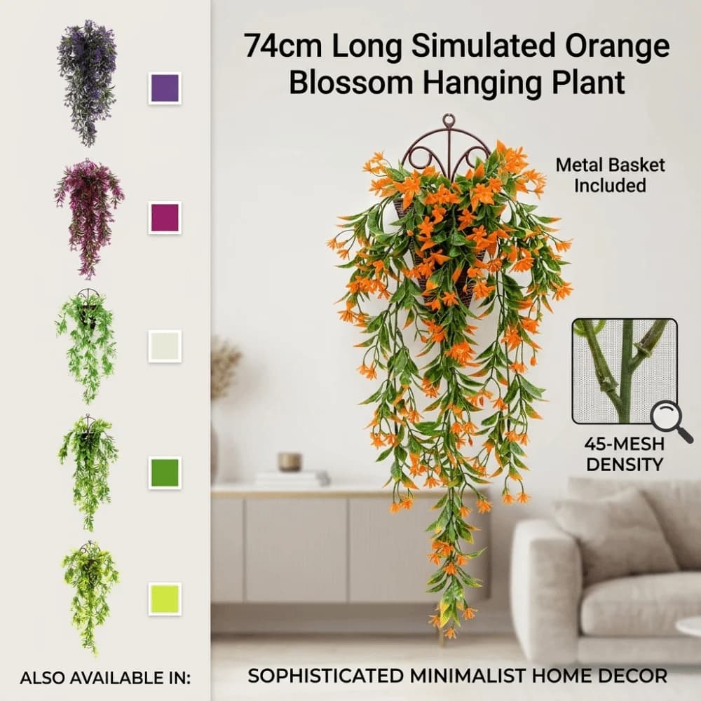 Viti artificiali in rattan a 45 maglie, fiori simulati realistici, ghirlanda di fiori resistente ai raggi UV, decorazioni da parete per B&B e loft