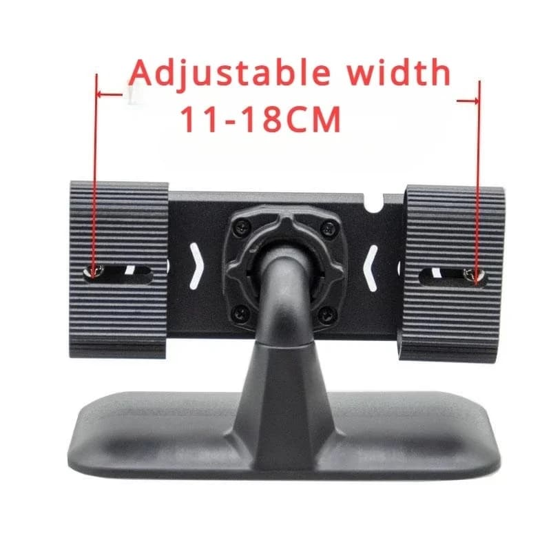 Installation of mounting bracket for dash cam in retrovisor mirror style on the dashboard of the driver's central console