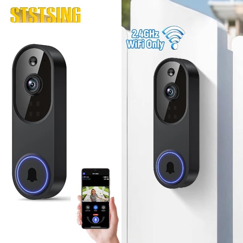 Wireless Wi-Fi Video Doorbell Camera with AI Motion Detection, 2 Way Audio, Night Vision, Cloud Storage, 2.4GHz Wi-Fi Only
