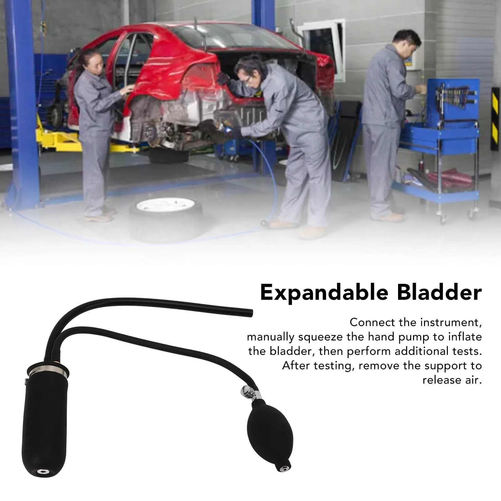 Vescica per macchina del fumo con adattatore universale di facile aspirazione per tester diagnostico per rilevatore di perdite di fumo automobilistico