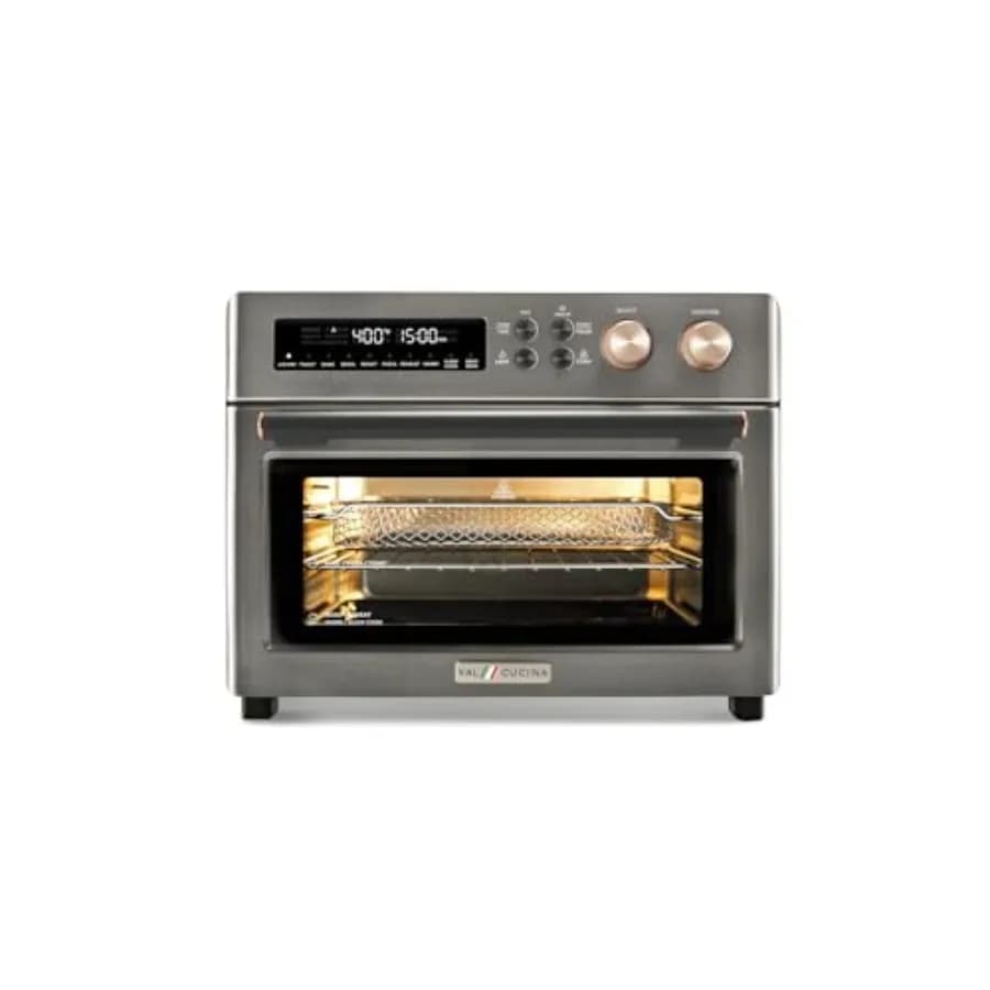 Infrared Heating Air Fryer Toaster Oven Extra Large Countertop Convection Oven 10-in-1 Combo 6-Slice Toast Enamel Baking Pan Ea