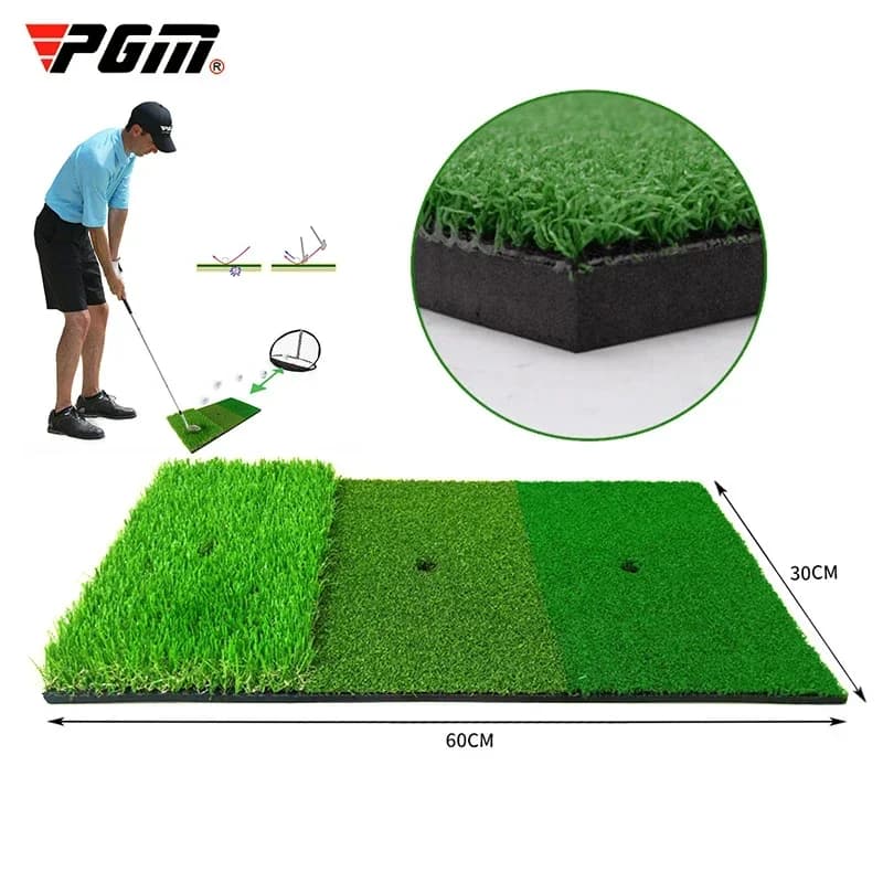 Tappetino da golf PGM 3 erbe con foro a T in gomma Ausili per l'allenamento del golf Tappetini da golf per erba da golf per interni ed esterni Tri-Turf