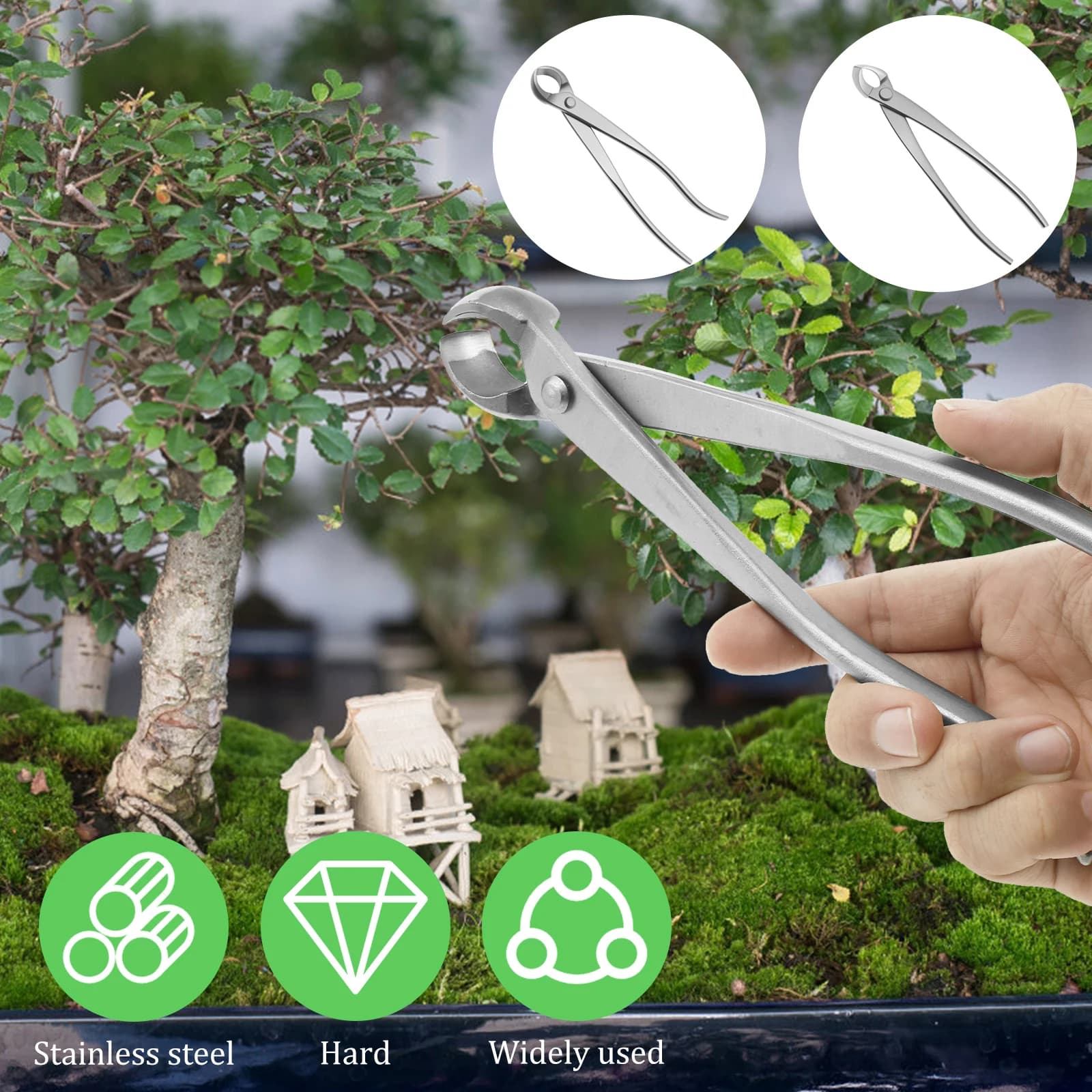 Set di Attrezzi per Bonsai, Tronchese, Spaccatrici per Tronchi, Tronchese Concavo in Acciaio Inossidabile, Tronchese a Filo, Pinze Jin, Forbici per Bonsai per Giardinaggio