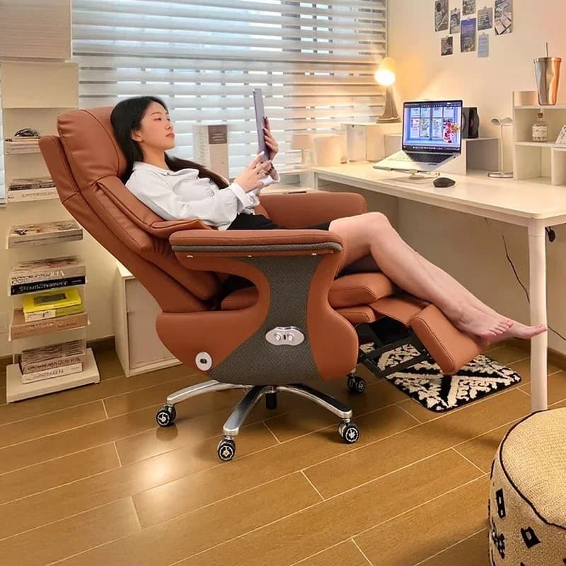 Sedia da Gaming in Pelle Reclinabile con Massaggio, Poltrona da Ufficio Ergonomica e Confortevole per Gamer 2026