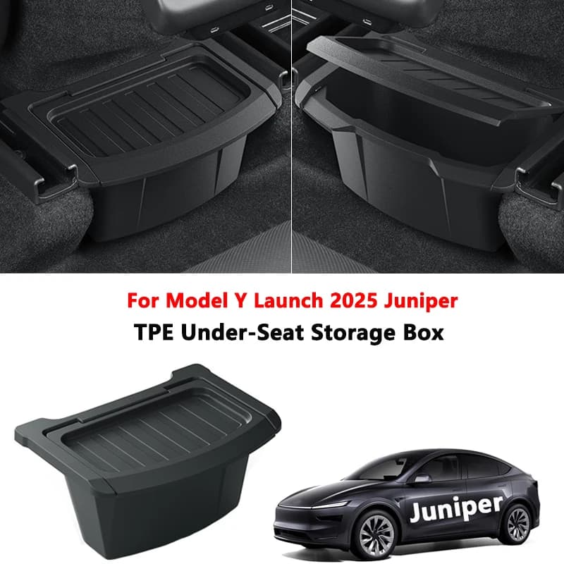 Per Tesla Model Y Launch 2025 Juniper Sotto Il Sedile Scatola di Immagazzinaggio Posteriore Centrale Contenitore di Immagazzinaggio ABS Sedile Organizzatore Vassoio Accessori Auto