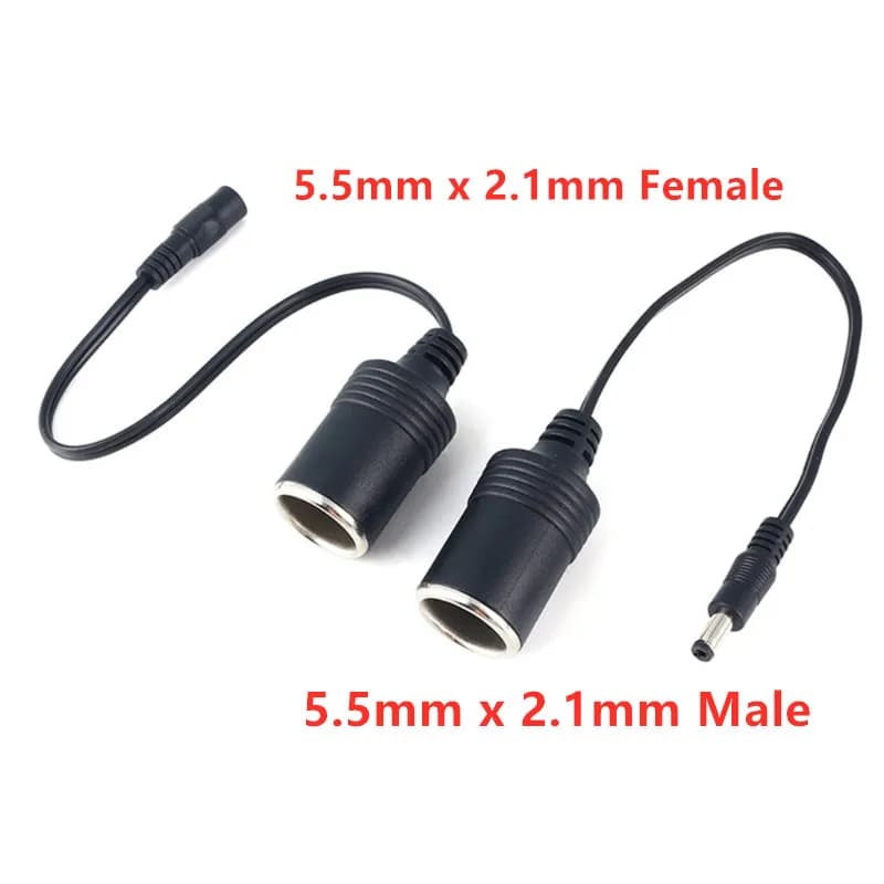 DC 5.5mm x 2.1mm maschio/femmina spina Jack per auto presa accendisigari adattatore di alimentazione per caricabatteria da auto UPS batteria di Backup