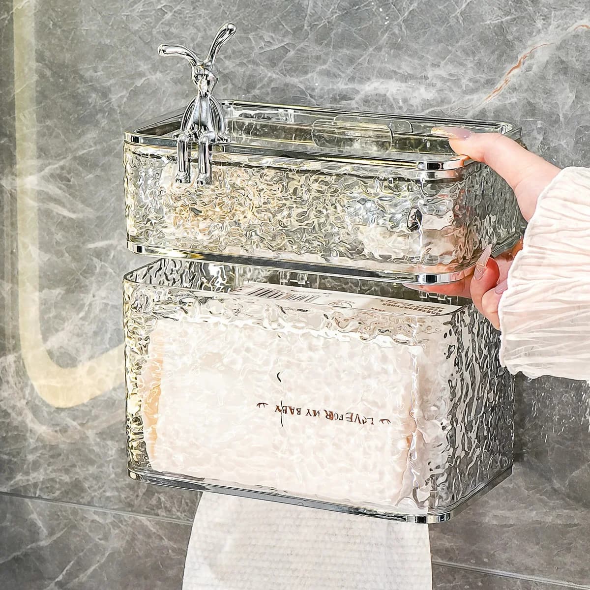 Porta carta igienica da bagno, impermeabile, montato a parete, senza foratura, scatola per fazzoletti