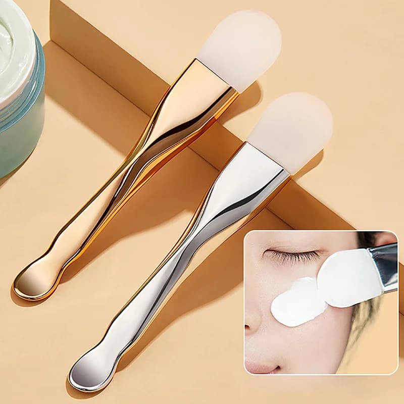 Whoesale Maschera per il viso in silicone a doppia testa Tipo daub facciale Raschietto per pellicola di fango Spazzola per pulizia speciale Spazzola Strumento di bellezza