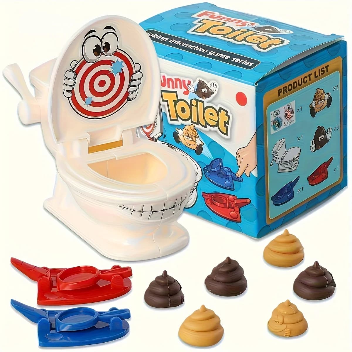 Mini toilette antistress giocattoli catapulta interattiva per due persone giocattolo da tavolo gioco da tavolo lancio battaglia giocattolo cacca intrattenimento per feste