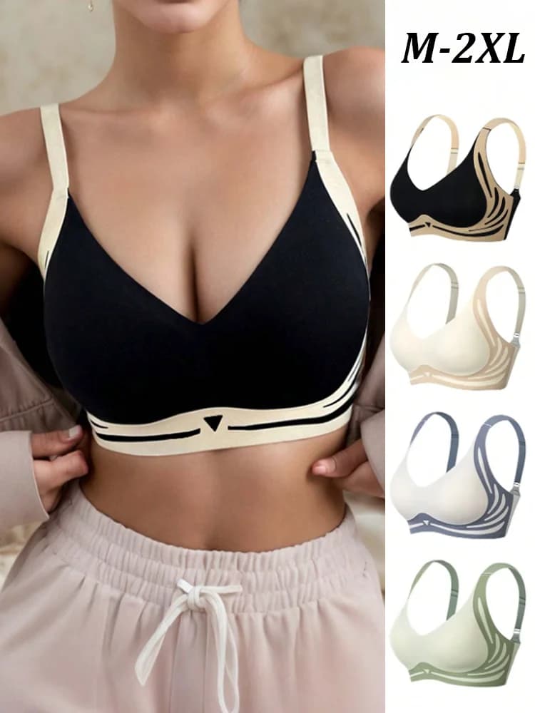 Reggiseno push-up da donna senza fili da donna raccolto supporto morbido biancheria intima regolabile reggiseno sollevabile senza cuciture anti-cedimento M-2XL