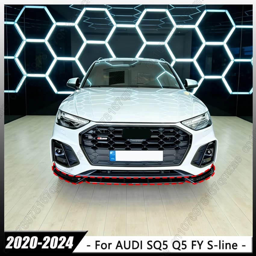 For AUDI SQ5 Q5 FY S-line 2020-2024 Lower Spoiler Lip Exterior Front Bumper Separator Splitter Lower Blade Guard Protector Kits