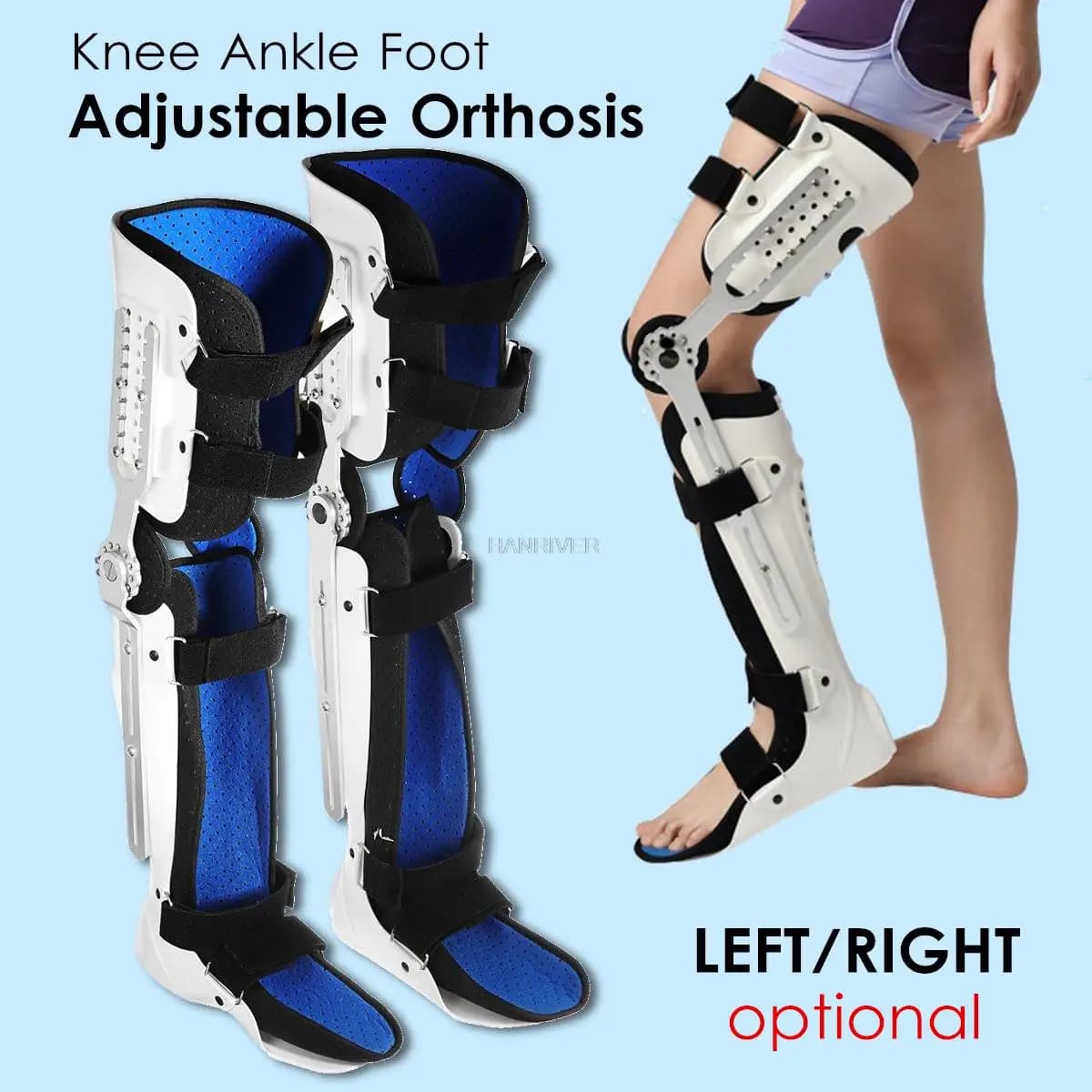 Supporto per le gambe ortesi protezione per frattura polpaccio regolabile fissaggio per caviglia tutore ortesi articolazione del ginocchio stabilizzatore per polpaccio alla caviglia