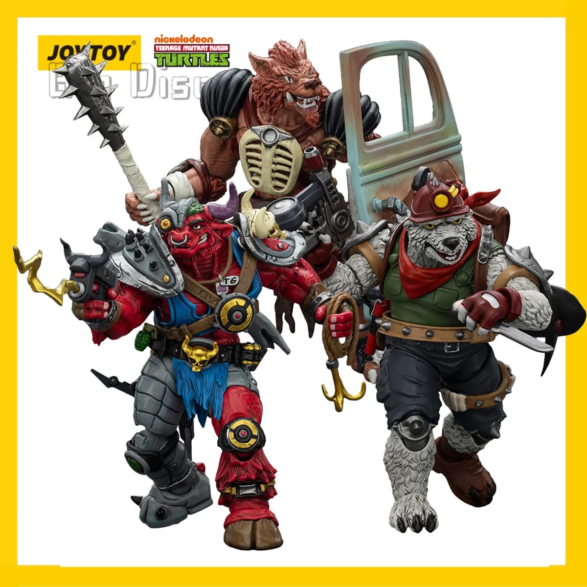 [IN MAGAZZINO]JOYTOY TMNT Action Figure 1/18 TMNT-Dirtbag-Rahzar-Groundchuck [3PCS] Modello compleanno