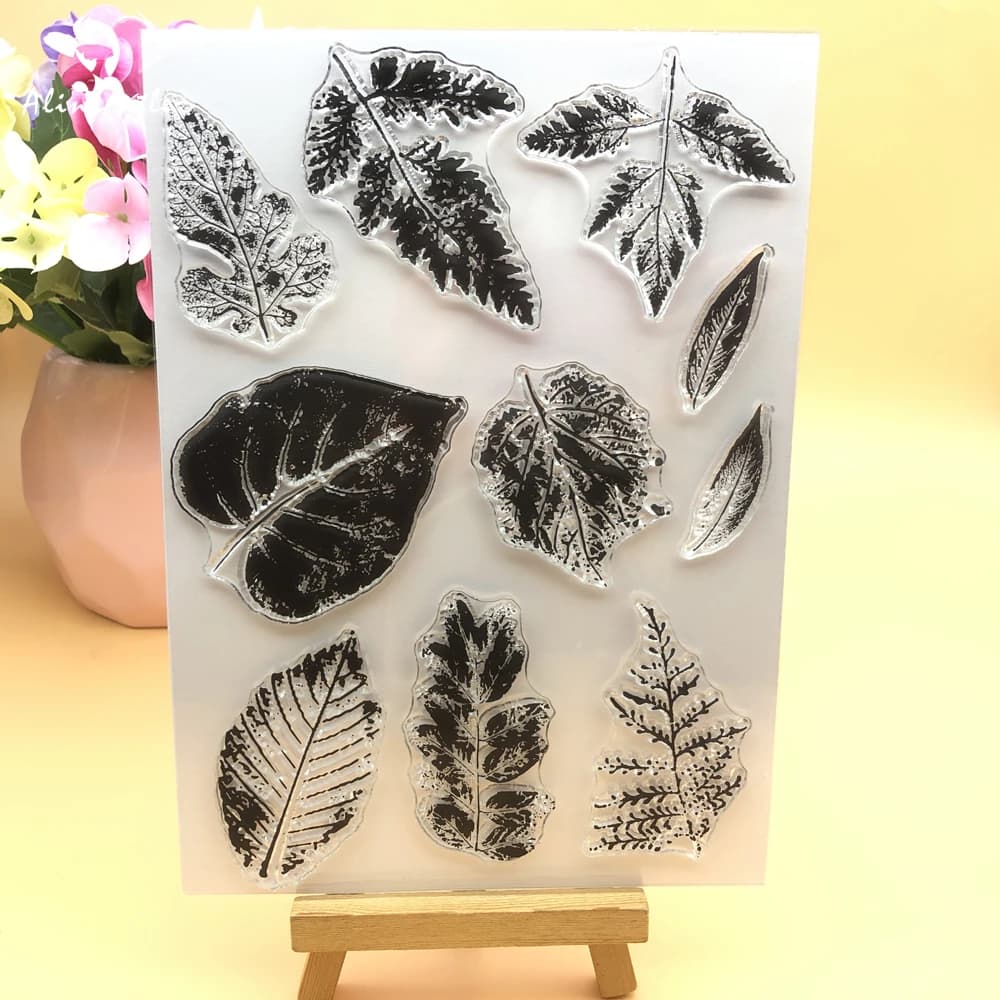 Alinacutle CLEAR STAMPS Leaf Leaves Set Scrapbooking Card Album Paper Craft Rubber Transparent Silicon Clear Stamp
