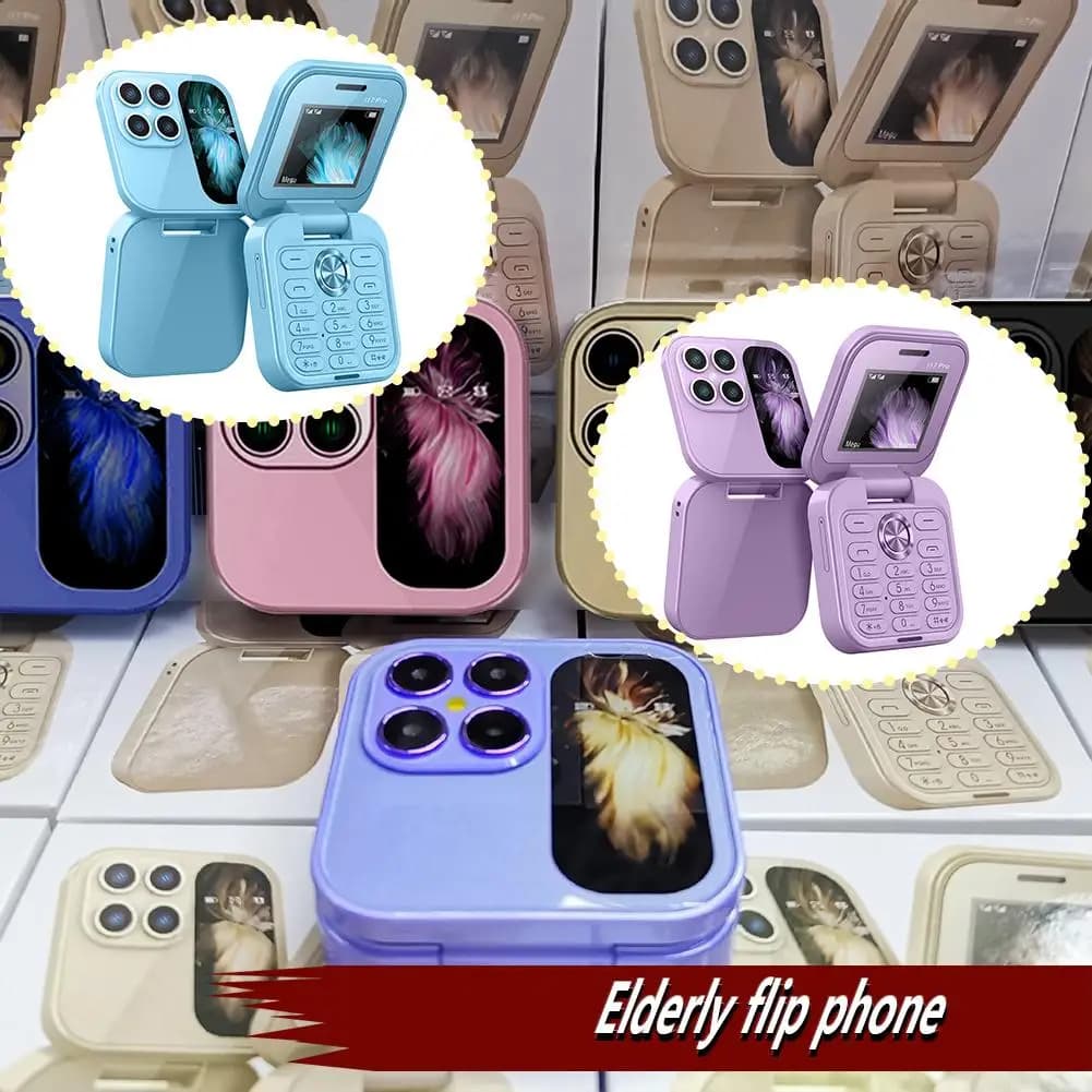 BUDI I17pro Flip Phone Keyboard Not Smartphone Flip Phone for Senior Phone Support 2G Phone for Foreign Language Y5W2