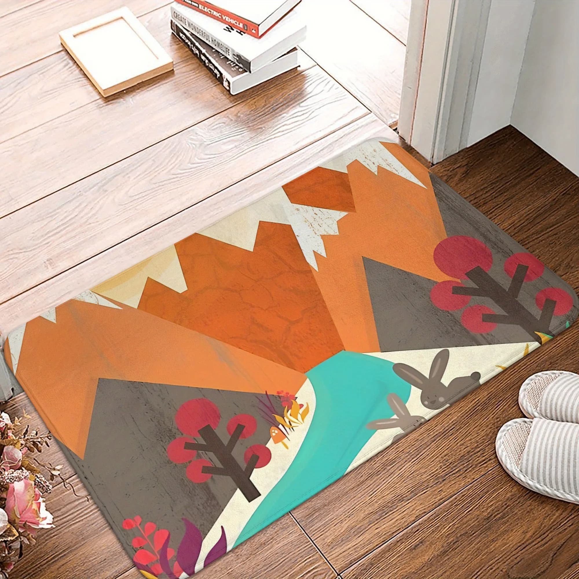 1PC Tappeto da cucina modello disegnato a mano Tappetini antiscivolo Tappeto da bagno design pop Tappetino da bagno Tappeto per la casa Lavandino Lavanderia Decor