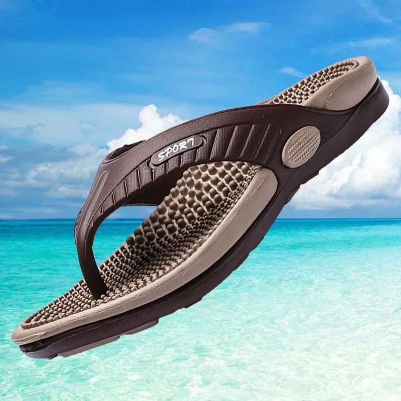 Ciabatte Massaggianti da Uomo, Sandali Estivi Traspiranti da Spiaggia, Ciabatte di Lusso Traspiranti per Uomo, Ciabatte da Uomo Taglie Grandi 46