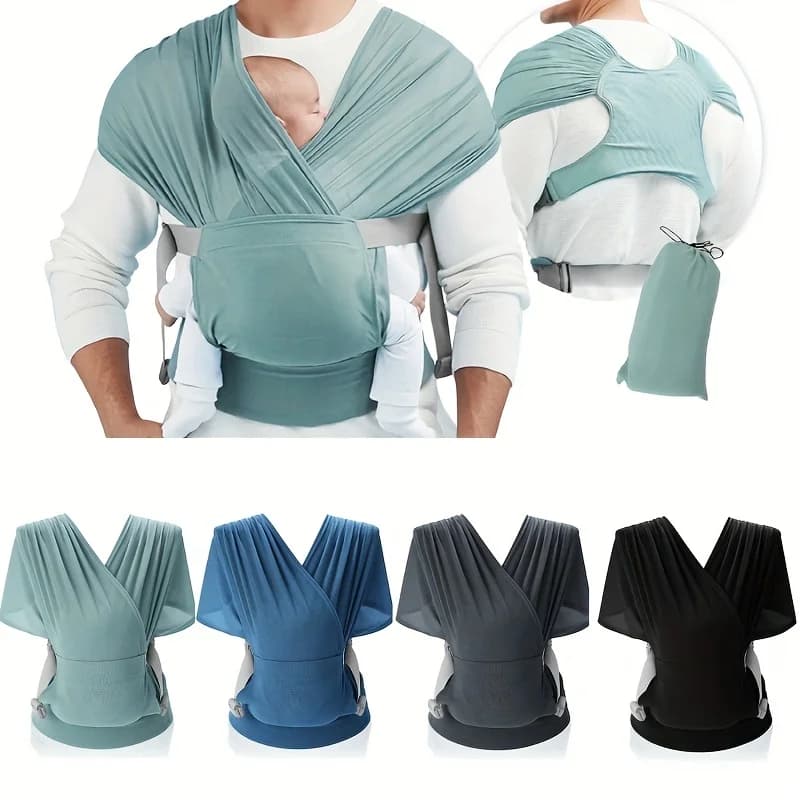 Fascia Porta Bebè Elastica Confortevole e Rilassante per Neonati Fascia Premium da Neonato a Bambino Capacità 15 kg Marsupio per Bebè
