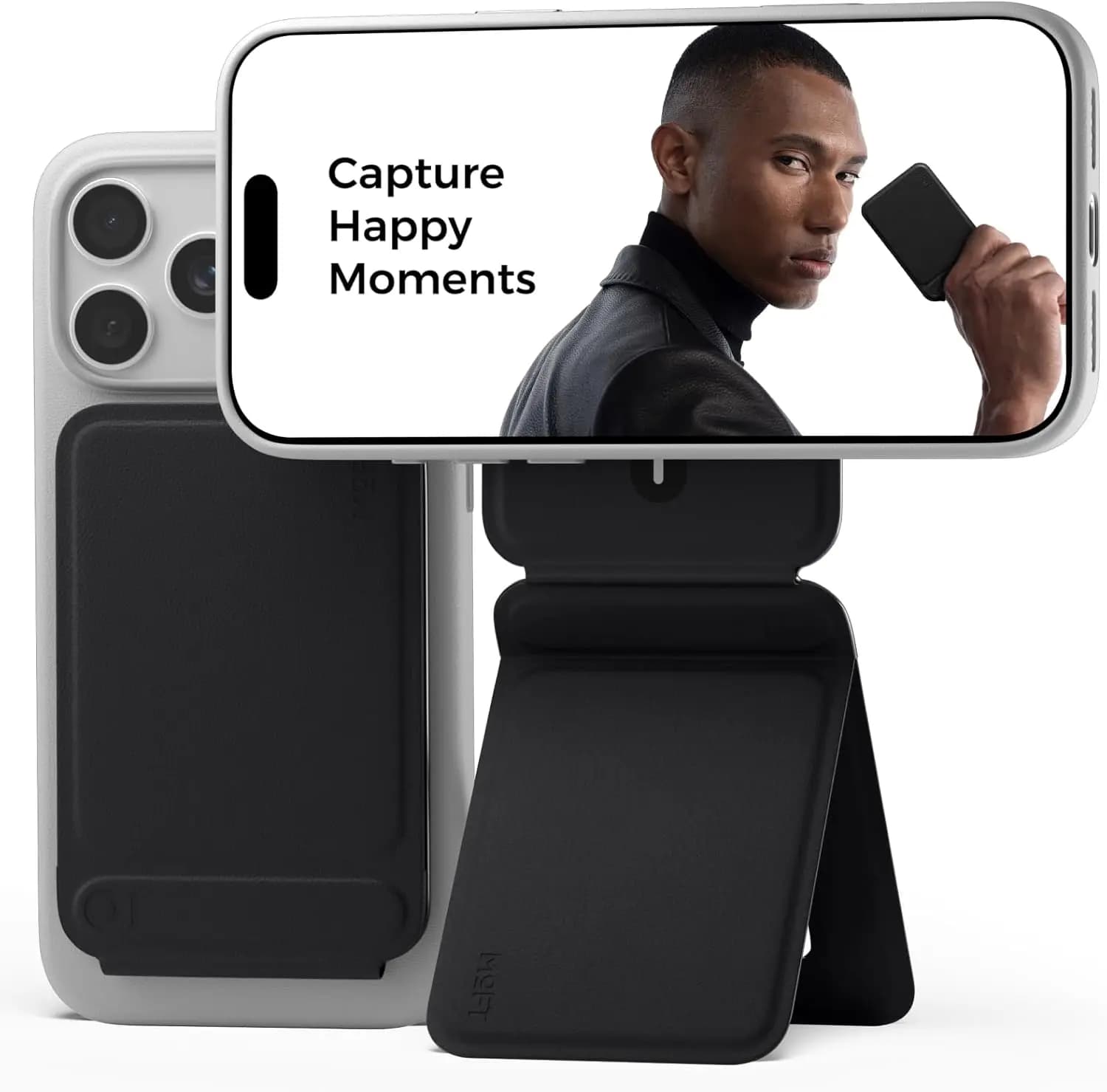 Supporto Magnetico Multi-Angolo per Telefono, Treppiede Leggero e Portatile, Asta Selfie per Viaggi, Nero Jet
