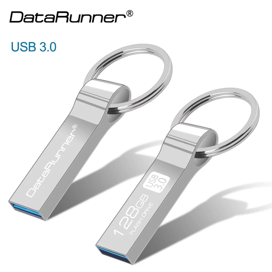 Chiavetta USB DataRunner a Forma di Portachiavi, 32GB, Pendrive in Metallo 128GB 64GB 16GB 8GB, Memoria USB 3.0