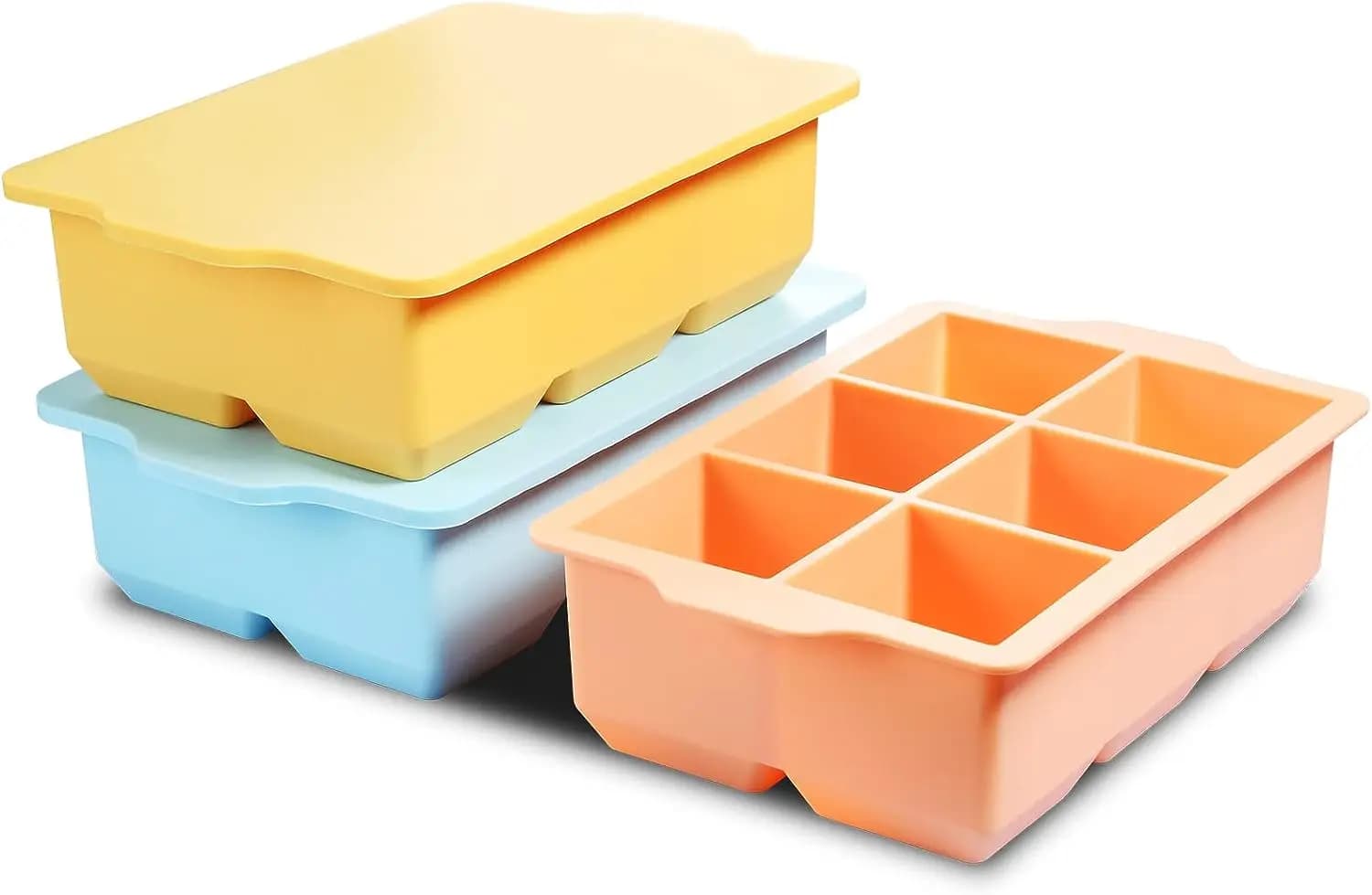 3 pz/set 6 griglia grande vassoio di ghiaccio stampo gigante Jumbo grande commestibile Silicone cubo di ghiaccio vassoio quadrato stampo fai da te Ice Maker vassoio per cubetti di ghiaccio