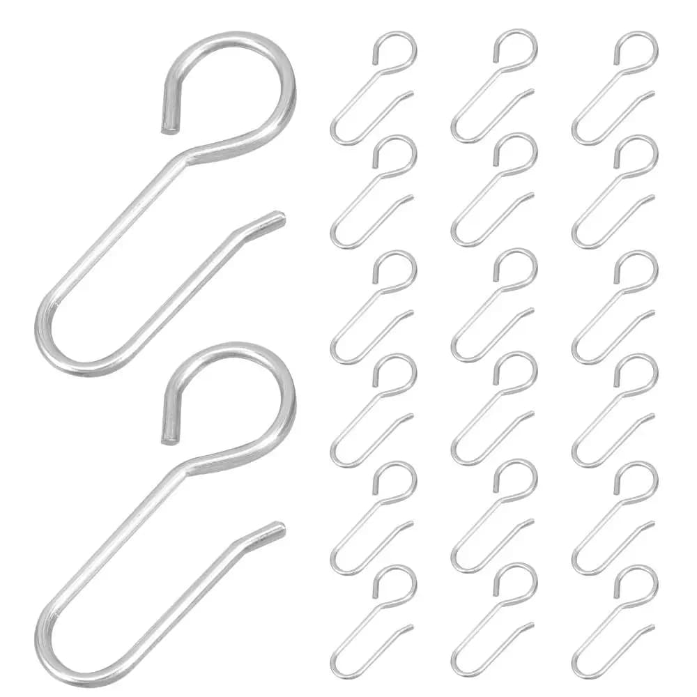 Ganci per binario per tende a forma di S da 20 pezzi Drappo per soffitto Pizzico Gancio per pieghe Gancio per tendaggi Pin in metallo Comodo gancio per tende da doccia
