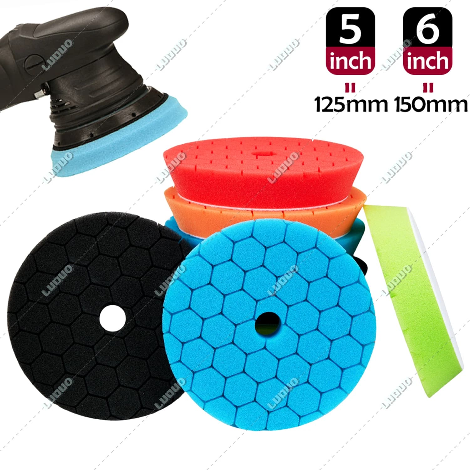 5/6 pollici 125/150mm spugna da taglio pesante Pad faro auto lucidatura ceretta dettagli lavaggio pulizia lucidatura disco Pad Kit