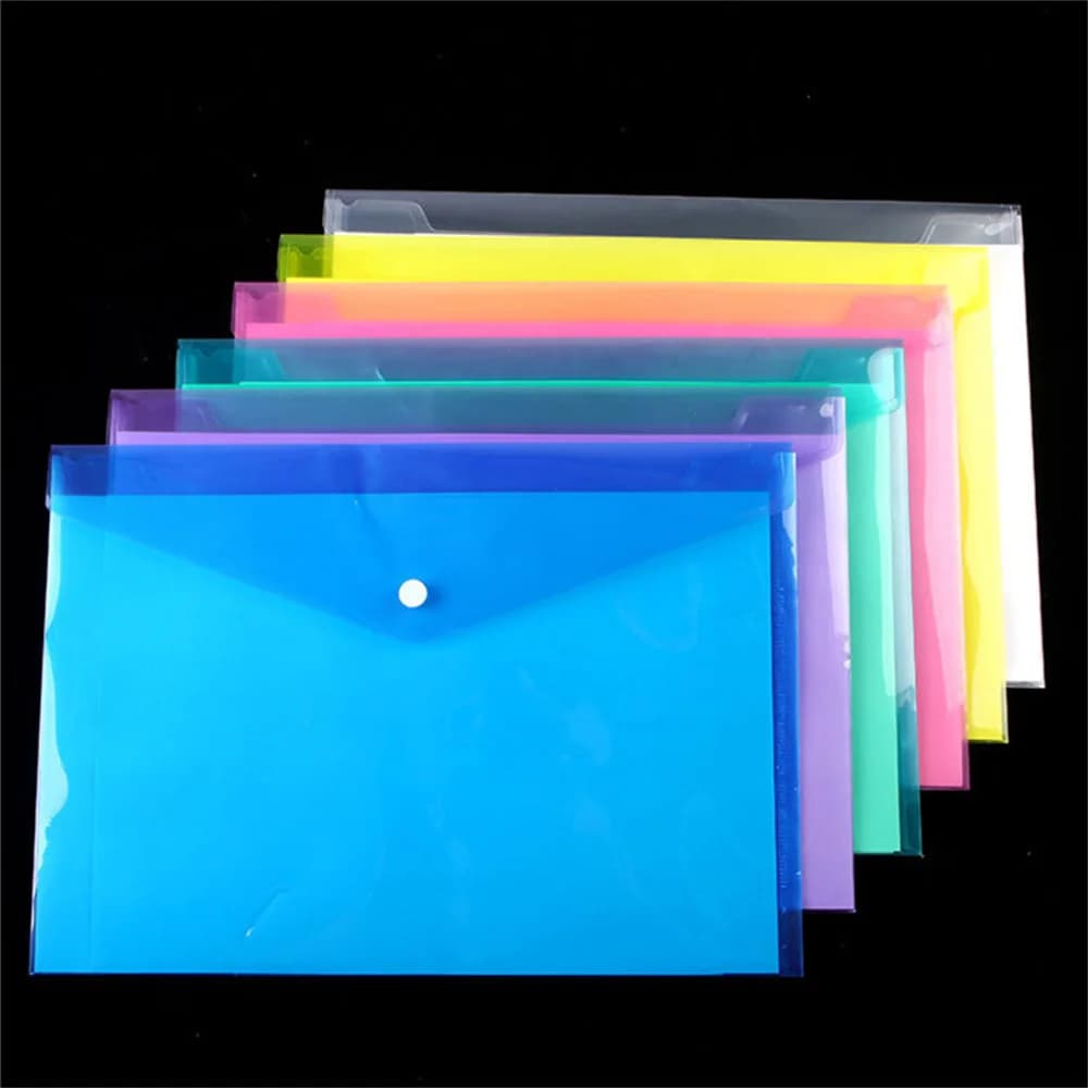 Borsa portadocumenti con bottone a pressione borsa portadocumenti in plastica trasparente A4 organizer per archiviazione cartelle tascabili per informazioni sugli studenti cancelleria