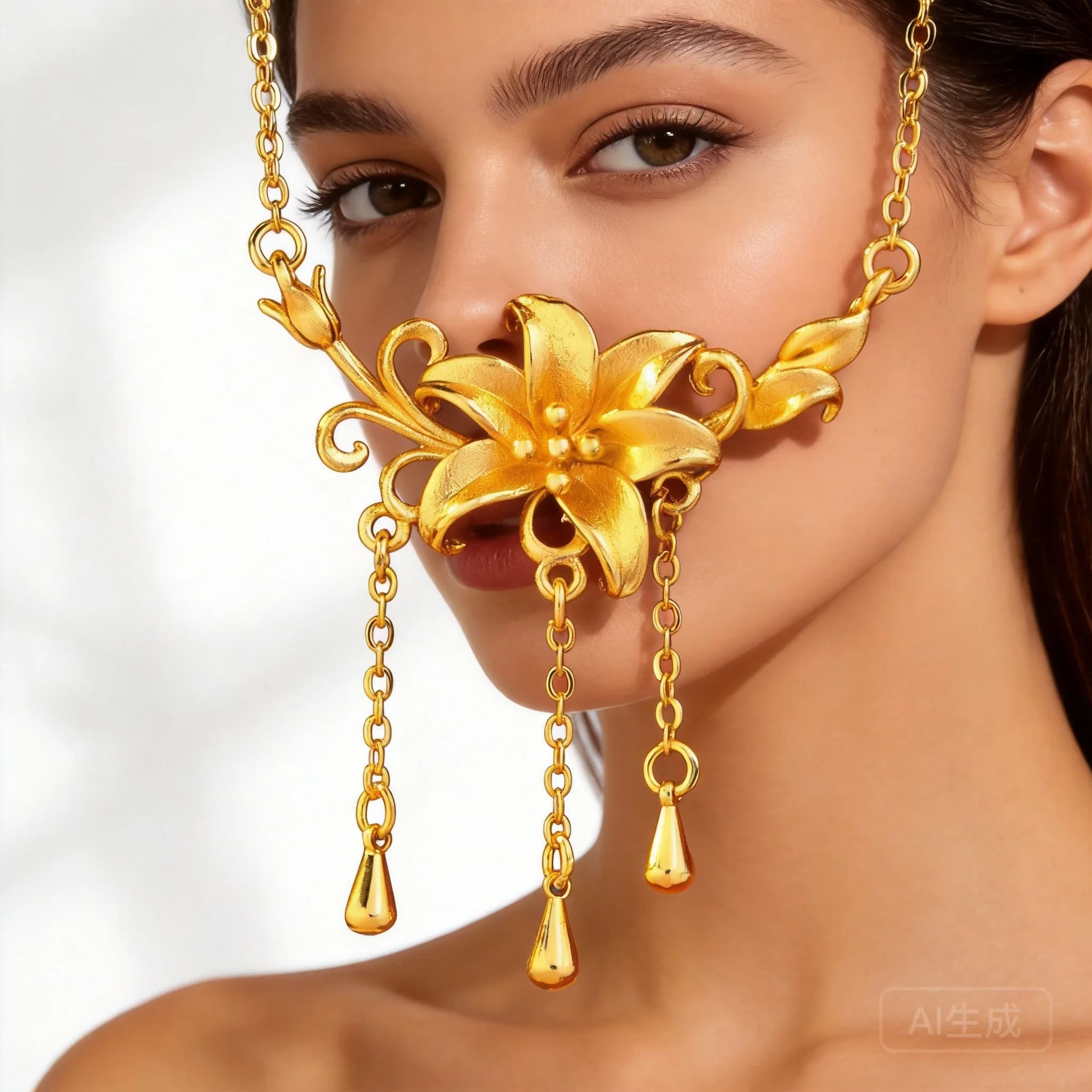 2026 Chinese Style Lily Flower Tassel Pendant Necklace For Women Bridal Wedding Fake Three Gold Plated Elegant Jewelry For Party