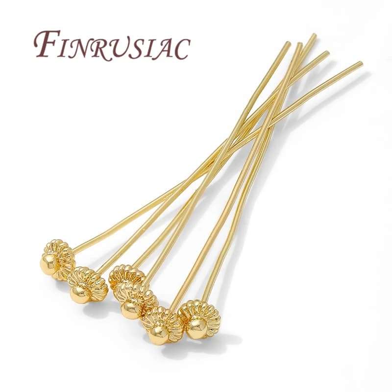 10/20 Pezzi/Lotto Perni Placcati Oro 18K per Creazione Gioielli, Perni a Fiore in Ottone per Accessori Orecchini, Componenti Fai da Te per Bigiotteria