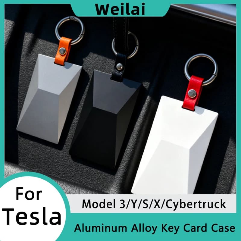 Car Key Card Case Holder Protector Cover Key Shell for Tesla Model 3 Y S X Cybertruck Accessories Quality Aluminum Alloy Key Bag