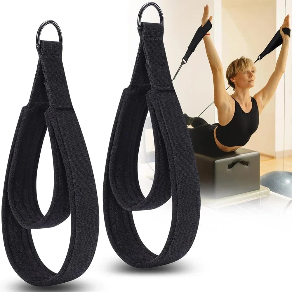 1 double ring pylates belt with D rings, yoga and fitness equipment, with double padding for hands and feet